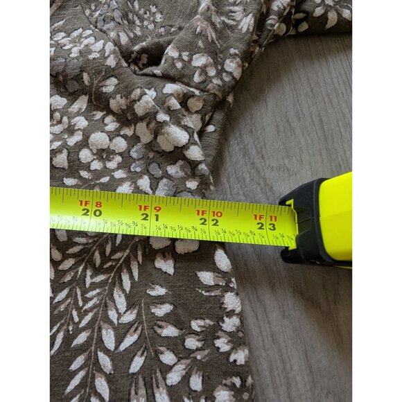 Lucky Brand Olive Floral Long Sleeve Tunic Top 2X Boho Embroidered Neckline - Picture 6 of 6